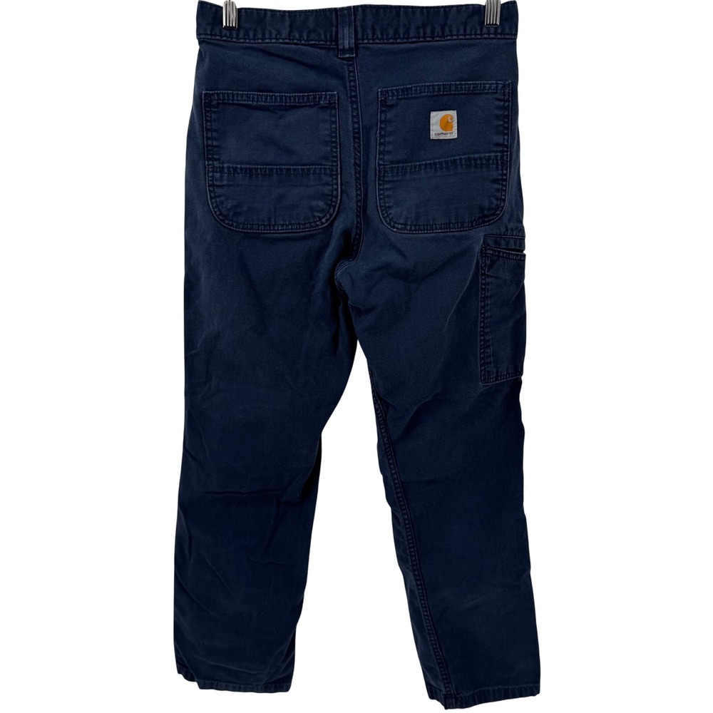 Carhartt Rugged Flex Pants Mens 31x30 Navy Blue Relaxed Fit Canvas‎ Carpenter
